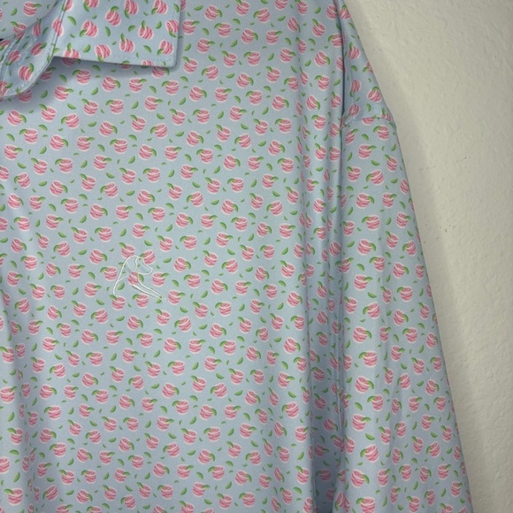 Men's Short Sleeve Performance Polo Pink Cocktail Drink Size XXXL Golf - Picture 4 of 8